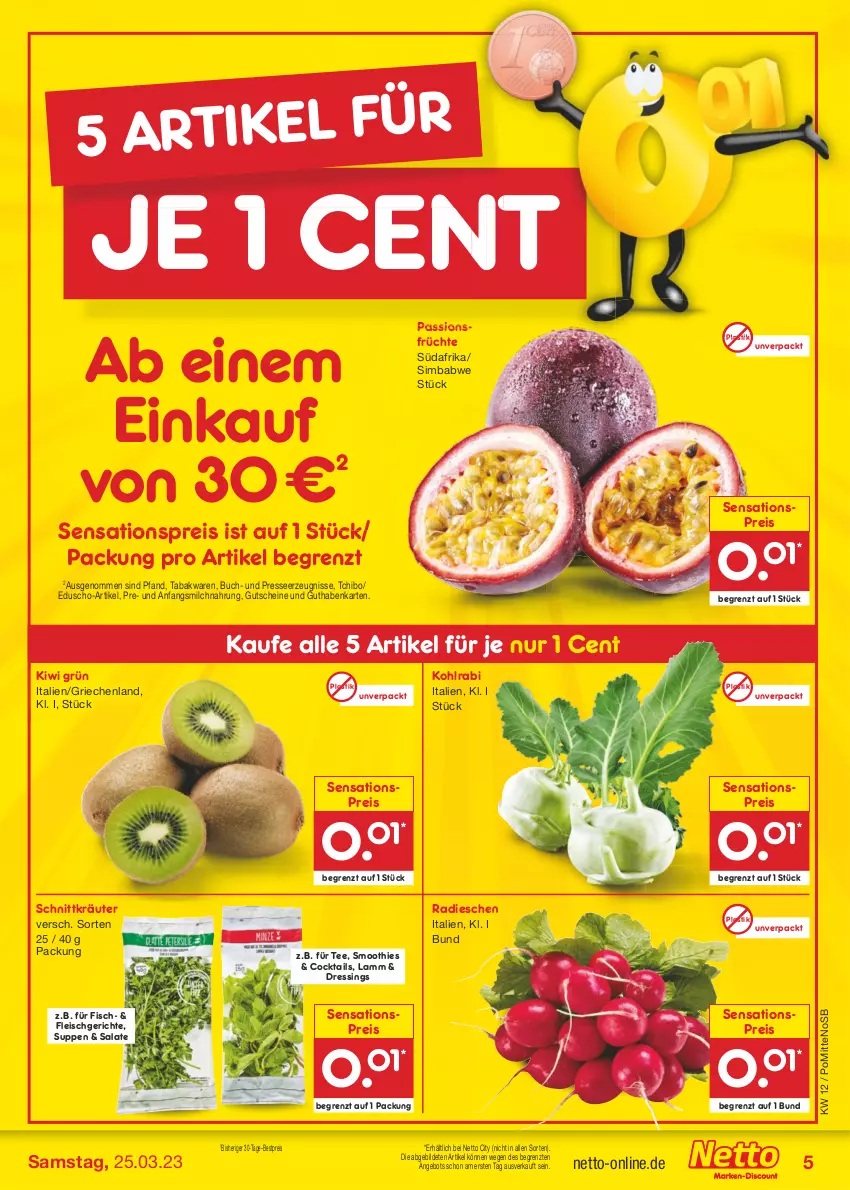 Aktueller Prospekt Netto Marken-Discount - Filial-Angebote - von 20.03 bis 25.03.2023 - strona 5 - produkty: angebot, asti, bestpreis, buch, cocktail, cocktails, dressing, eduscho, eis, fisch, fleisch, früchte, guthabenkarte, gutschein, gutscheine, kiwi, kohlrabi, kräuter, lamm, milch, radieschen, reis, salat, salate, sensations, sim, simba, smoothie, smoothies, suppe, suppen, Tchibo, tee, Ti, ZTE