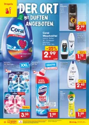 Gazetka promocyjna Netto Marken-Discount - Filial-Angebote - Gazetka - ważna od 25.03 do 25.03.2023 - strona 24 - produkty: angebot, angebote, axe, bestpreis, body, bodyspray, citrus, Coral, deo, deospray, domestos, dove, dusche, eis, Heu, milch, ndk, Rauch, reis, rexona, roll-on, rwe, scheuermilch, Ti, waschmittel, wc-gel