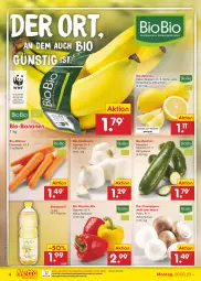 Gazetka promocyjna Netto Marken-Discount - Filial-Angebote - Gazetka - ważna od 25.03 do 25.03.2023 - strona 4 - produkty: banane, bananen, bestpreis, beutel, bio, bio-bananen, Bio-Paprika, bio-zitronen, bio-zucchini, braun, champignon, discount, eis, flasche, keimöl, knoblauch, mais, möhren, ndk, paprika, pet-flasche, reis, Schal, Schale, Ti, zitrone, zitronen, zucchini