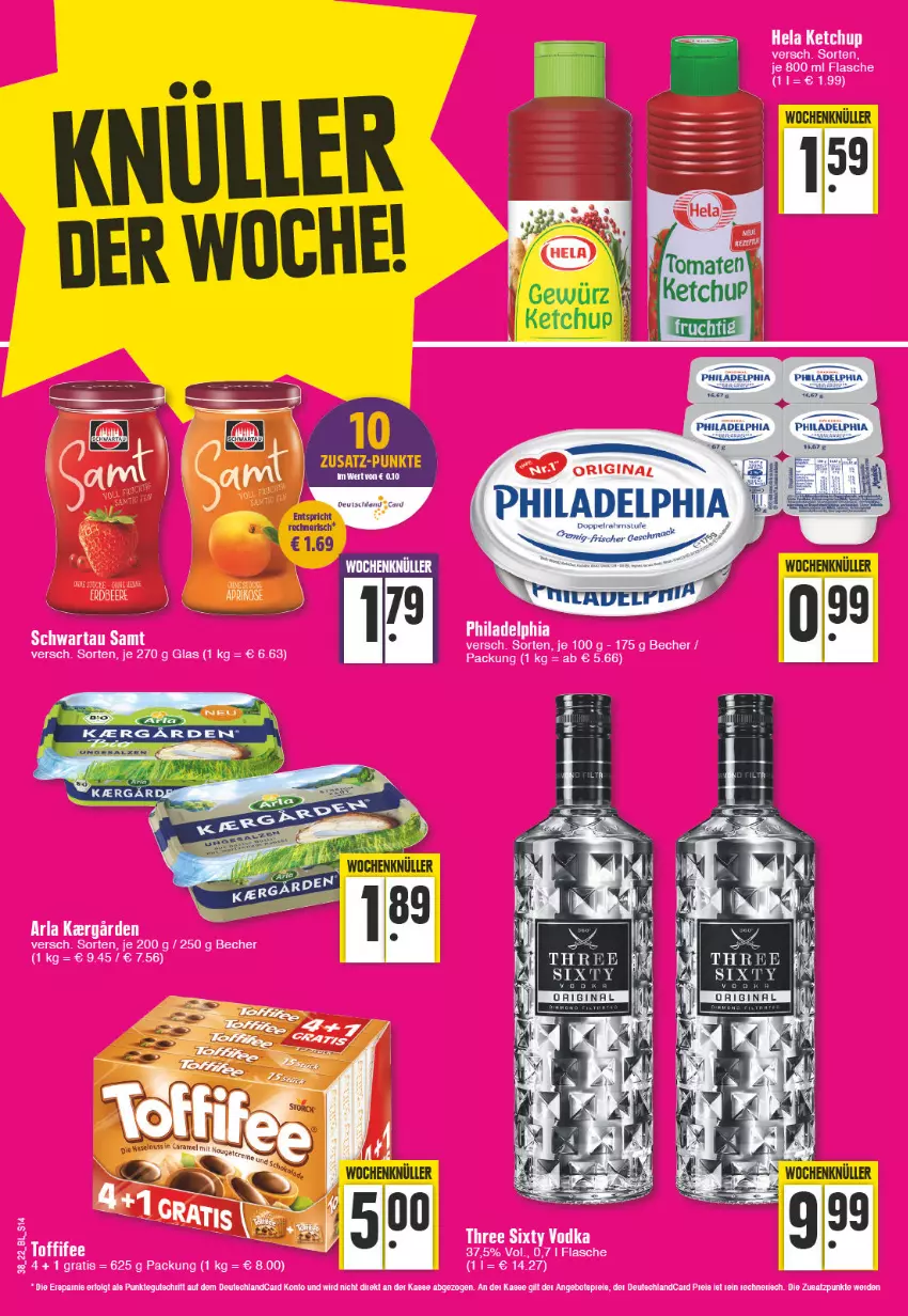 Aktueller Prospekt Edeka - Angebote der Woche - von 19.09 bis 24.09.2022 - strona 14 - produkty: doppelrahmstufe, ketchup, philadelphia