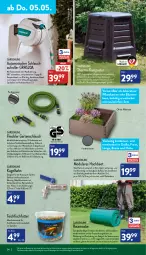 Gazetka promocyjna Aldi Nord - Aldi-Vorschau - Gazetka - ważna od 07.05 do 07.05.2022 - strona 24 - produkty: adapter, alleinfuttermittel, angebot, auto, Bau, blume, blumen, Brei, decke, Deckel, eimer, erde, fisch, fische, Garten, gartenschlauch, Germ, gin, Holz, Komposter, Kugel, mac, pflanze, pflanzen, Pflanzkasten, rasen, reifen, resa, Ria, Roller, rwe, schlauch, Ti, tisch, tragegriff, wandhalterung, wasser, werkzeug, ZTE