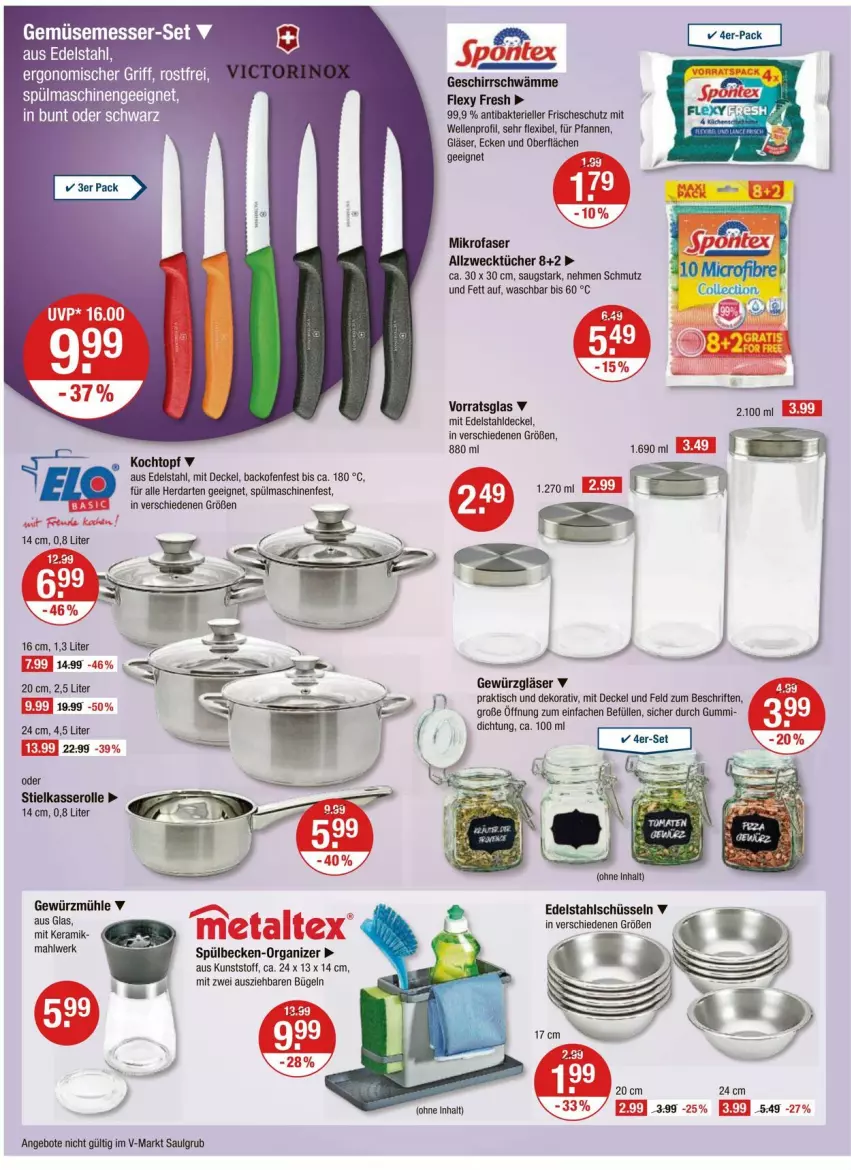 Aktueller Prospekt Vmarkt - Prospekte - von 20.06 bis 26.06.2024 - strona 12 - produkty: Allzwecktücher, angebot, angebote, backofen, bügel, decke, Deckel, edelstahl, elle, gewürz, Gewürzmühle, Gläser, herdarten, Kochtopf, LG, mikrofaser, Ofen, pfanne, pfannen, schüssel, spülmaschinen, stielkasserolle, Ti, tisch, topf, tücher, weck