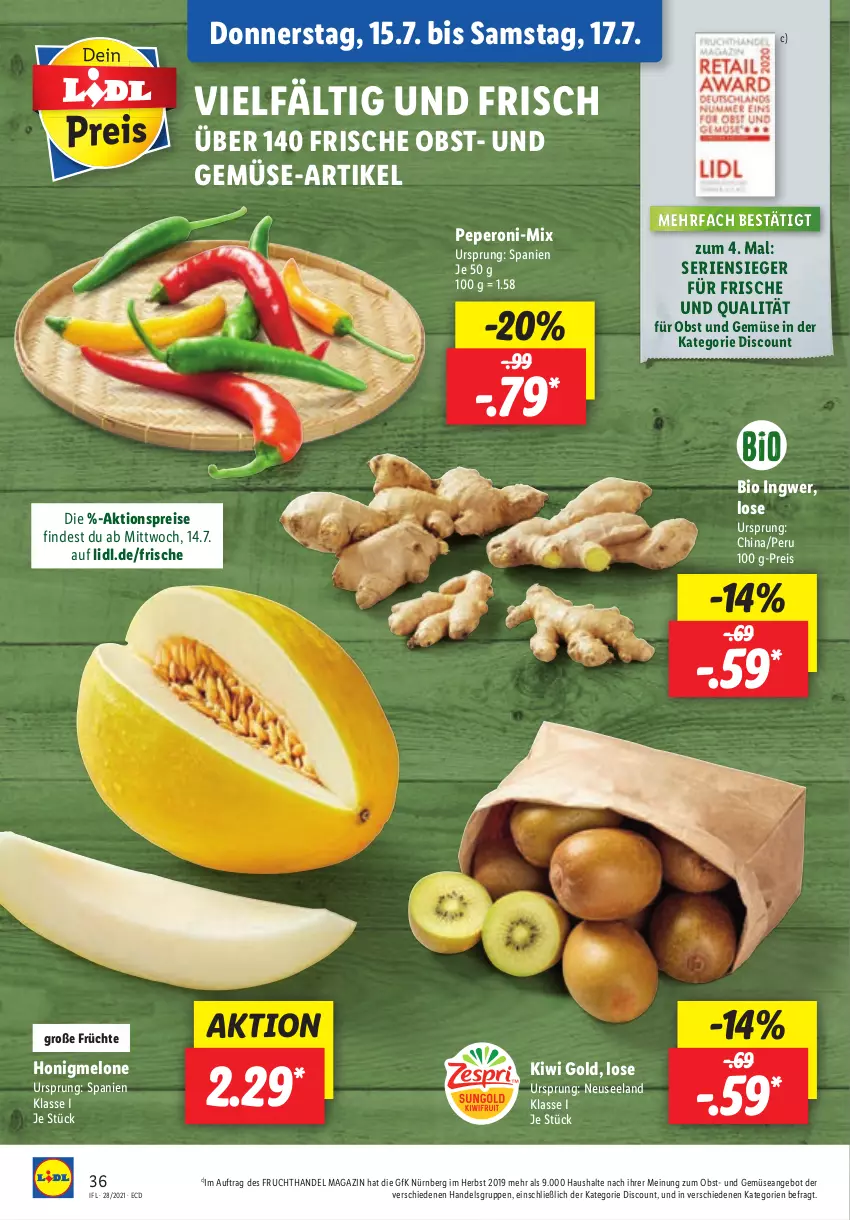 Aktueller Prospekt Lidl - Aktionsprospekt - von 12.07 bis 17.07.2021 - strona 36