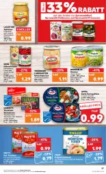 Gazetka promocyjna Kaufland - Gazetka - ważna od 02.11 do 02.11.2022 - strona 27 - produkty: angebot, angebote, apfel, apfelmus, basilikum, bohne, bohnen, bonduelle, brot, creme, eis, elle, erbsen, filet, filets, fisch, fleisch, früchte, frühstücksfleisch, Garten, gin, hawesta, hering, Herings, heringsfilets, hülsenfrüchte, kichererbsen, Kraut, linsen, Mutti, rezept, Ria, ring, salat, schinken, schwein, schweine, schweinefleisch, senf, spreewald-feldmann, spreewaldhof, thunfisch, Ti, tomate, tomaten, tulip, wein, weine, würfel