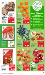 Gazetka promocyjna Kaufland - Gazetka - ważna od 02.11 do 02.11.2022 - strona 43 - produkty: angebot, angebote, apfel, auer, backwaren, Bau, Bauer, beere, beeren, bio, brot, clementinen, Debreziner, erde, frische backwaren, früchte, geback, grana, granatapfel, heidelbeere, heidelbeeren, kiwi, Kiwi Gold, natur, nuss, obst, Ofen, Paranusskerne, Rana, sac, Schal, Schale, steinofen, Ti, tisch, trolli, und gemüse, zwiebel, zwiebeln