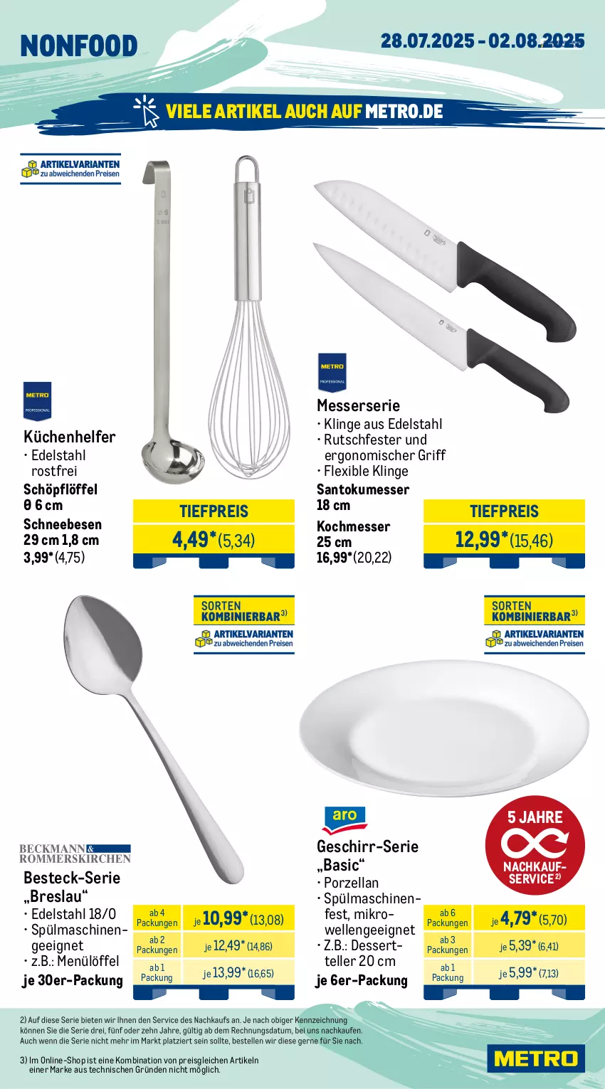 Aktueller Prospekt Metro - Wochen-Angebote Gastro - von 28.07 bis 02.08.2025 - strona 19 - produkty: angebot, auer, auto, beleuchtung, besteck, dessert, Dessertteller, edelstahl, eis, elle, geschirr, Glastür, küche, Küchen, Küchenhelfer, kühlschrank, Löffel, messer, Metro, metro gastro, mikrowelle, reis, Schere, Schneebesen, Schöpflöffel, Schrank, spülmaschinen, teller, Ti, tiefpreis