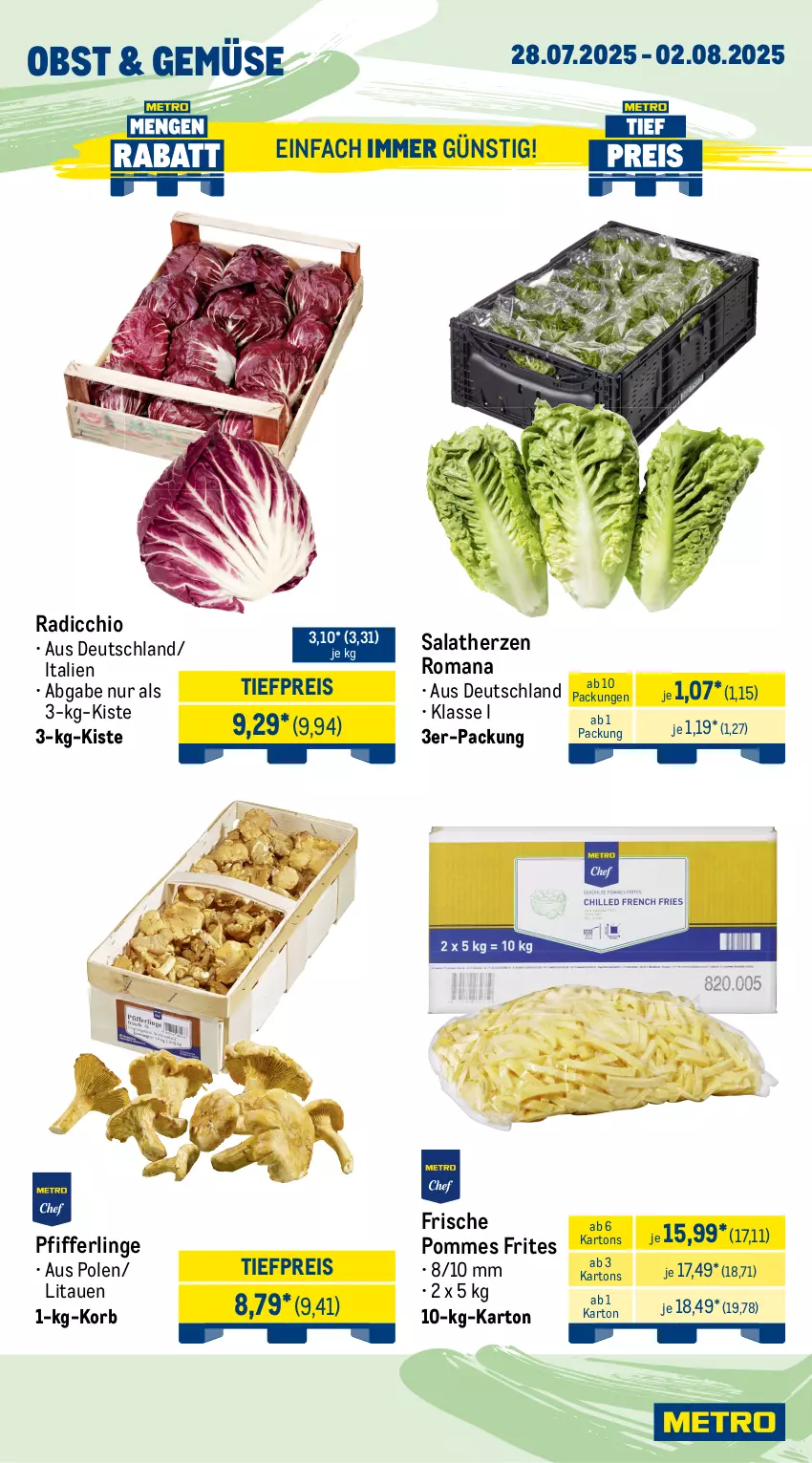 Aktueller Prospekt Metro - Wochen-Angebote Gastro - von 28.07 bis 02.08.2025 - strona 8 - produkty: alpro, bag-in-box, braun, eier, eis, grünländer, hafer, Käse, käsescheiben, kokos, kokosnuss, korb, mac, mandel, milch, nuss, obst, Pfifferlinge, pommes, Pommes Frites, Radicchio, reis, salat, salatherzen, schnittkäse, schnittkäsescheiben, soya, Ti, tiefpreis