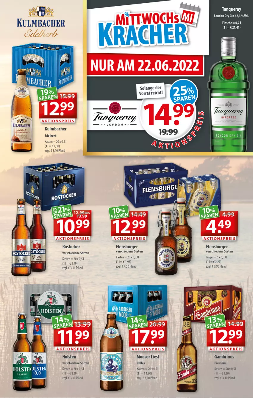 Aktueller Prospekt Getraenkeland - von 13.06 bis 25.06.2022 - strona 3 - produkty: burger, elle, flensburger, holsten, pils, pilsener, Rostocker, Tanqueray, tee