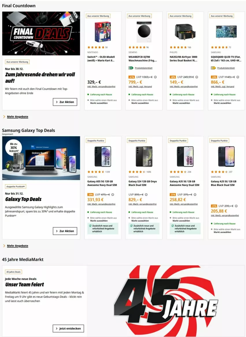 Aktueller Prospekt Saturn - Prospekte - von 27.12.2025 bis 10.01.2026 - strona 1 - produkty: Airfryer, angebot, angebote, decke, dell, Dual SIM, eier, lack, led tv, mediamarkt, Mode, ndk, qled, Samsung, samsung galaxy, sim, uhd, uhr, versandkostenfrei