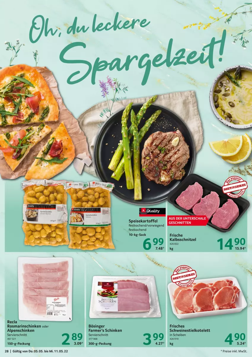 Aktueller Prospekt Selgros - Food - von 05.05 bis 11.05.2022 - strona 28 - produkty: eis, kalbsschnitzel, kartoffel, kartoffeln, kotelett, reis, rosmarin, sac, Schal, Schale, schinken, schnitten, schnitzel, schwein, schweine, Ti, wein, weine