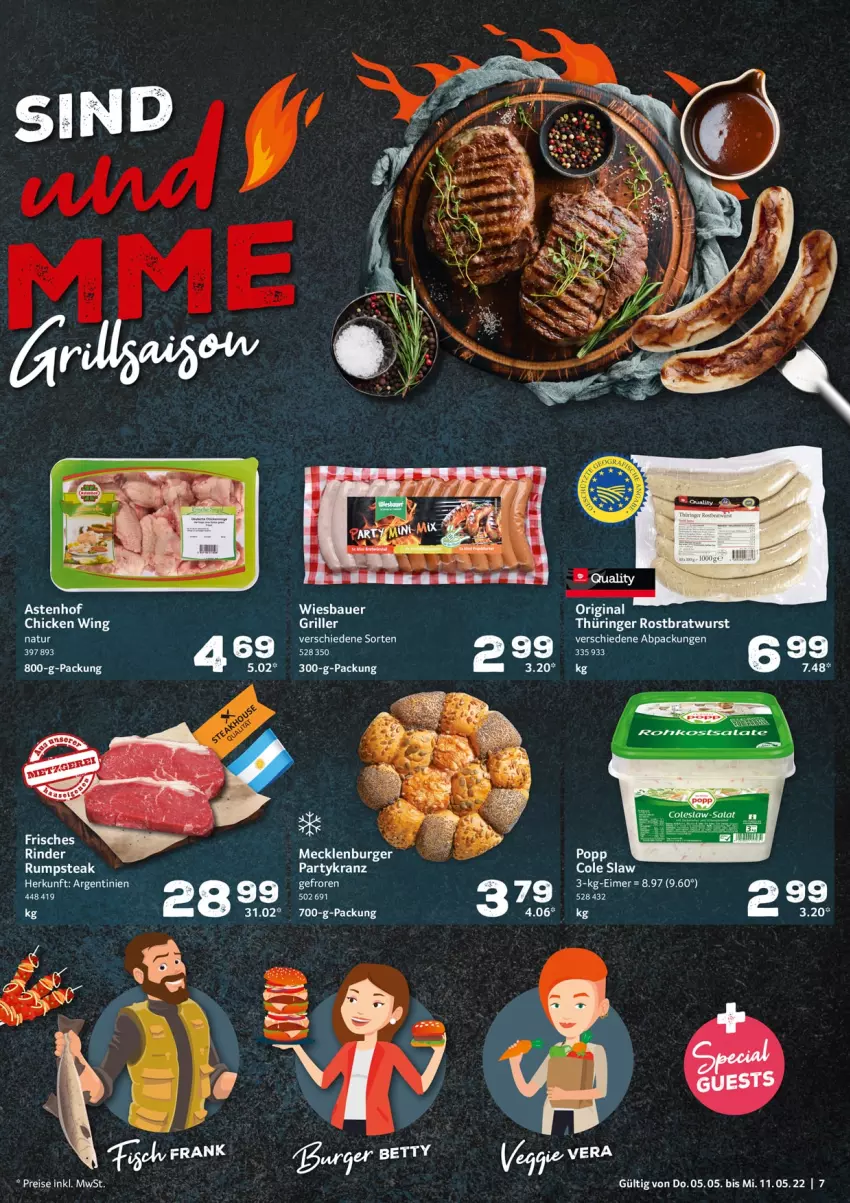 Aktueller Prospekt Selgros - Food - von 05.05 bis 11.05.2022 - strona 7 - produkty: auer, Bau, Bauer, bratwurst, burger, eimer, eis, grill, natur, reis, rind, rinder, ring, rostbratwurst, rum, rumpsteak, steak, thüringer rostbratwurst, Ti, wiesbauer, wurst