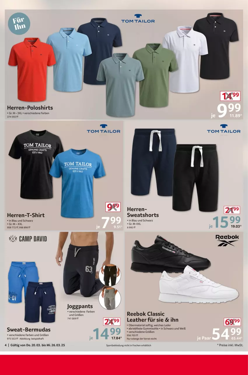 Aktueller Prospekt Selgros - Non Food - von 20.03 bis 26.03.2025 - strona 4 - produkty: bermuda, bermudas, brie, eis, herren-polo, herren-t-shirt, kleid, Kleidung, Nike, Pants, poloshirt, Reebok, reis, Ria, shirt, shirts, shorts, Sport, sweatshorts, T-Shirt, Ti, tom tailor