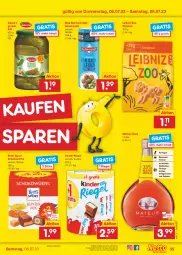 Gazetka promocyjna Netto Marken-Discount - Filial-Angebote - Gazetka - ważna od 08.07 do 08.07.2023 - strona 35 - produkty: angebot, Bad, bestpreis, eis, fisch, gewürz, Gewürzgurke, gewürzgurken, gewürzsalz, gin, grill, gurke, gurken, Kinder, kinder riegel, leibniz, LG, mateus, reis, riegel, ritter, ritter sport, salat, salate, salz, schoko, schokowürfel, Sport, Ti, wein, würfel, ZTE