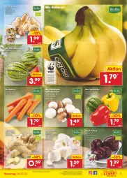 Gazetka promocyjna Netto Marken-Discount - Filial-Angebote - Gazetka - ważna od 08.07 do 08.07.2023 - strona 7 - produkty: angebot, banane, bananen, bestpreis, beutel, bio, bio-bananen, Bio-Paprika, braun, champignon, discount, eis, erdnüsse, ingwer, knoblauch, melone, möhren, paprika, reis, rote bete, Schal, Schale, Ti, wasser, wassermelone, ZTE