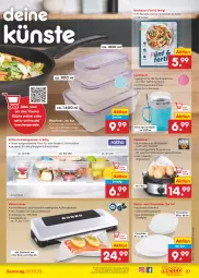 Gazetka promocyjna Netto Marken-Discount - Filial-Angebote - Gazetka - ważna od 07.10 do 07.10.2023 - strona 29 - produkty: adapter, angebot, auto, beutel, buch, eier, Eierkocher, eis, elle, gefrierschrank, geschirr, geschirrspüler, HP, Kocher, küche, kühlschrank, LG, mikrowelle, passend für alle, pasta, pizza, rezept, rezepte, rwe, Schal, Schale, Schrank, spülmaschinen, teller, Ti, tisch, überhitzungsschutz, Vakuumierer, ZTE