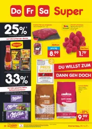 Gazetka promocyjna Netto Marken-Discount - Filial-Angebote - Gazetka - ważna od 07.10 do 07.10.2023 - strona 32 - produkty: aufstrich, backwaren, beere, beeren, bestpreis, bohne, bohnen, brot, brotaufstrich, brotaufstriche, eis, Falsches Filet, filet, himbeer, himbeere, himbeeren, jungbullen, kaffee, kaffeebohnen, lavazza, milka, ndk, reis, Schal, Schale, Ti