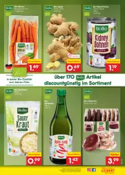 Gazetka promocyjna Netto Marken-Discount - Filial-Angebote - Gazetka - ważna od 07.10 do 07.10.2023 - strona 45 - produkty: angebot, apfel, apfelessig, asti, auer, beutel, bio, dauertiefpreis, discount, eis, essig, früchte, hülsenfrüchte, ingwer, Kraut, kuchen, Lebkuchen, leine, möhren, reis, Sauerkraut, senf, Ti, tiefpreis, ZTE