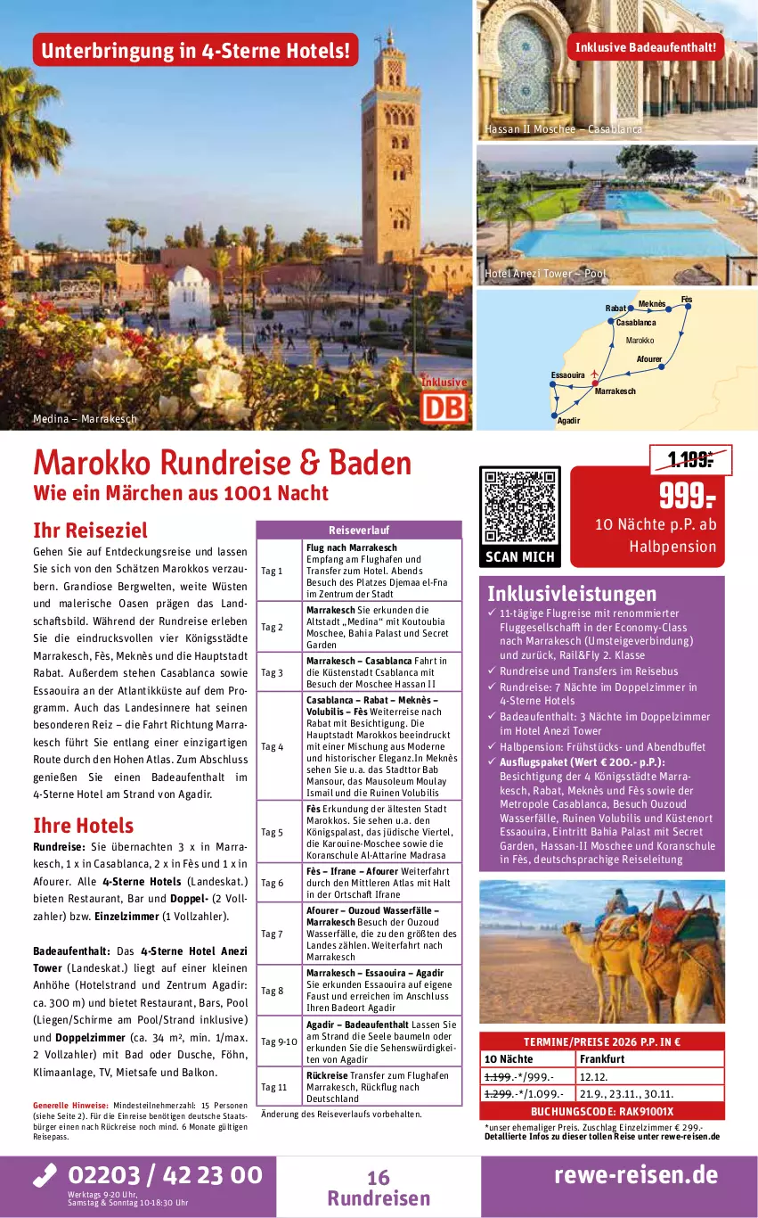 Aktueller Prospekt Rewe Reisen - Reiseprospekt - von 27.02 bis 27.03.2026 - strona 16 - produkty: aust, Bad, Bau, buch, deo, deutschsprachige reiseleitung, dusche, eis, elle, erde, inklusivleistungen, leine, Liege, Maus, Metro, Mode, ouzo, pool, reis, reiseverlauf, rel, ring, rum, schirme, Ti, tisch, uhr, wasser