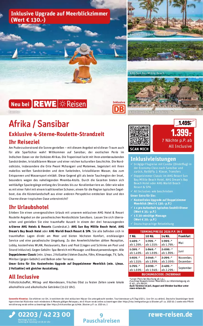 Aktueller Prospekt Rewe Reisen - Reiseprospekt - von 27.02 bis 27.03.2026 - strona 9 - produkty: alkohol, alkoholische getränke, angebot, buch, decke, deutschsprachige reiseleitung, dusche, eis, elle, erde, getränk, getränke, inklusivleistungen, Liege, obst, pool, reis, rel, rezept, Schal, schirme, Sport, Ti, tisch, uhr, wasser, Wassersport, zucker