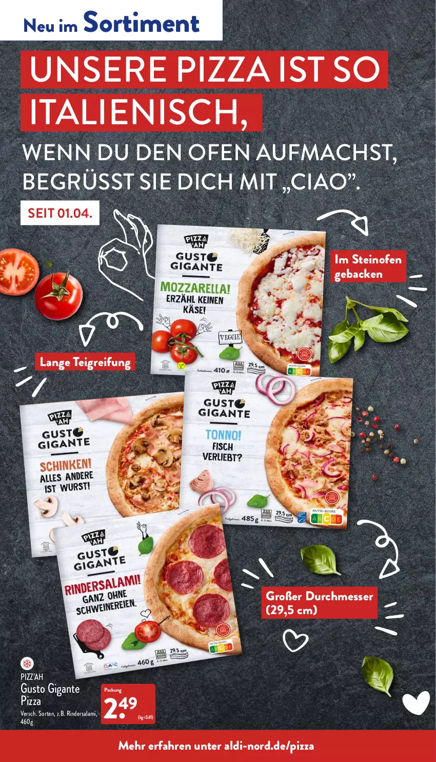 Aktueller Prospekt Aldi Nord - Aldi-Vorschau - von 25.04 bis 30.04.2022 - strona 36 - produkty: aldi, geback, mac, messer, Ofen, pizza, rind, rinder, Rindersalami, salami, steinofen, Ti