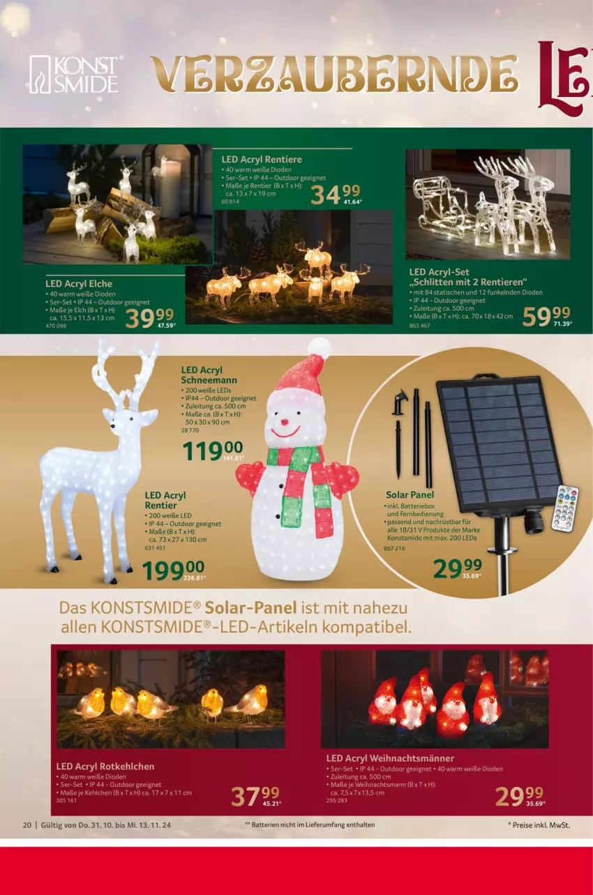 Aktueller Prospekt Selgros - Weihnachts-Dekoration - von 31.10 bis 13.11.2024 - strona 20 - produkty: batterie, batterien, eis, fernbedienung, leds, reis, rum, Schlitten, tee, Ti, Tiere, tisch