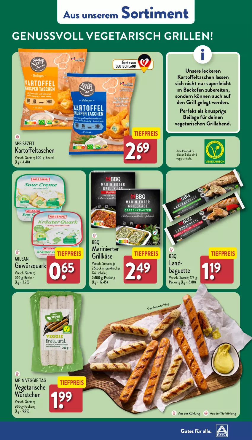 Aktueller Prospekt Aldi Nord - Von Montag - von 15.04 bis 20.04.2024 - strona 33 - produkty: aus der tiefkühlung, backofen, baguette, Becher, beutel, eis, erde, gewürz, gewürzquark, grill, Grillkäse, ilag, kartoffel, Kartoffeltaschen, Käse, nuss, Ofen, quark, reis, Schal, Schale, Tasche, taschen, Ti, tiefpreis, tisch, Vegeta, veggie, würstchen