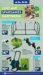 Gazetka promocyjna Aldi Nord - Von Montag - Gazetka - ważna od 20.04 do 20.04.2024 - strona 22 - produkty: aust, decke, dell, edelstahl, eier, elle, Garten, gartenschlauch, Gewächshaus, gin, Impulsspritze, LG, Mode, pflanze, pflanzen, schlauch, schläuche, schlauchwagen, Sport, thermometer, Ti, tisch, ZTE