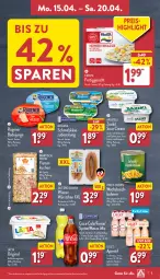 Gazetka promocyjna Aldi Nord - Von Montag - Gazetka - ważna od 20.04 do 20.04.2024 - strona 5 - produkty: aperitif, apostels, aus der tiefkühlung, Bad, bohne, bohnen, coca-cola, cola, eis, elle, fanta, fertiggericht, flammkuchen, flasche, frosta, gin, gurke, gurken, halbfettmargarine, Käse, knoblauch, kräuter, kräutern, kuchen, lamm, lätta, lillet, margarine, Mezzo Mix, milka, milkana, mit knoblauch, reis, Rügener, rügener badejunge, Schmelzkäse, schmelzkäsezubereitung, sour cream, Speck, sprite, teller, Ti, tisch, wiener, wiener würstchen, würstchen, zaziki, ZTE, zucker