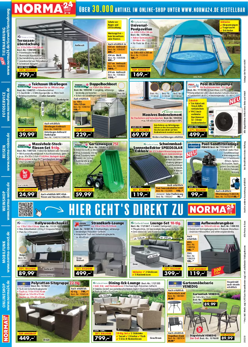 Aktueller Prospekt Norma - Norma - von 27.05 bis 12.06.2022 - strona 2 - produkty: angebot, aufbewahrungsbox, Bad, Bank, Bona, braun, decke, Deckel, dusche, eis, erde, Garten, gartenmöbel, gartentisch, glasplatte, hocker, hollywoodschaukel, Holz, kissen, korb, kunstrasen, latte, LG, lounge-set, messer, möbel, ndk, pavillon, pool, rasen, reifen, reis, riegel, Rückenkissen, rwe, sandfilteranlage, Schal, Schaukel, senf, sessel, sitzkissen, sonnenschutz, spee, Spülen, stapelstuhl, strandkorb, stuhl, Tasche, Terrassenüberdachung, Ti, Tiere, tiernahrung, tisch, tragetasche, wasser, wein, weine, weinshop, ZTE