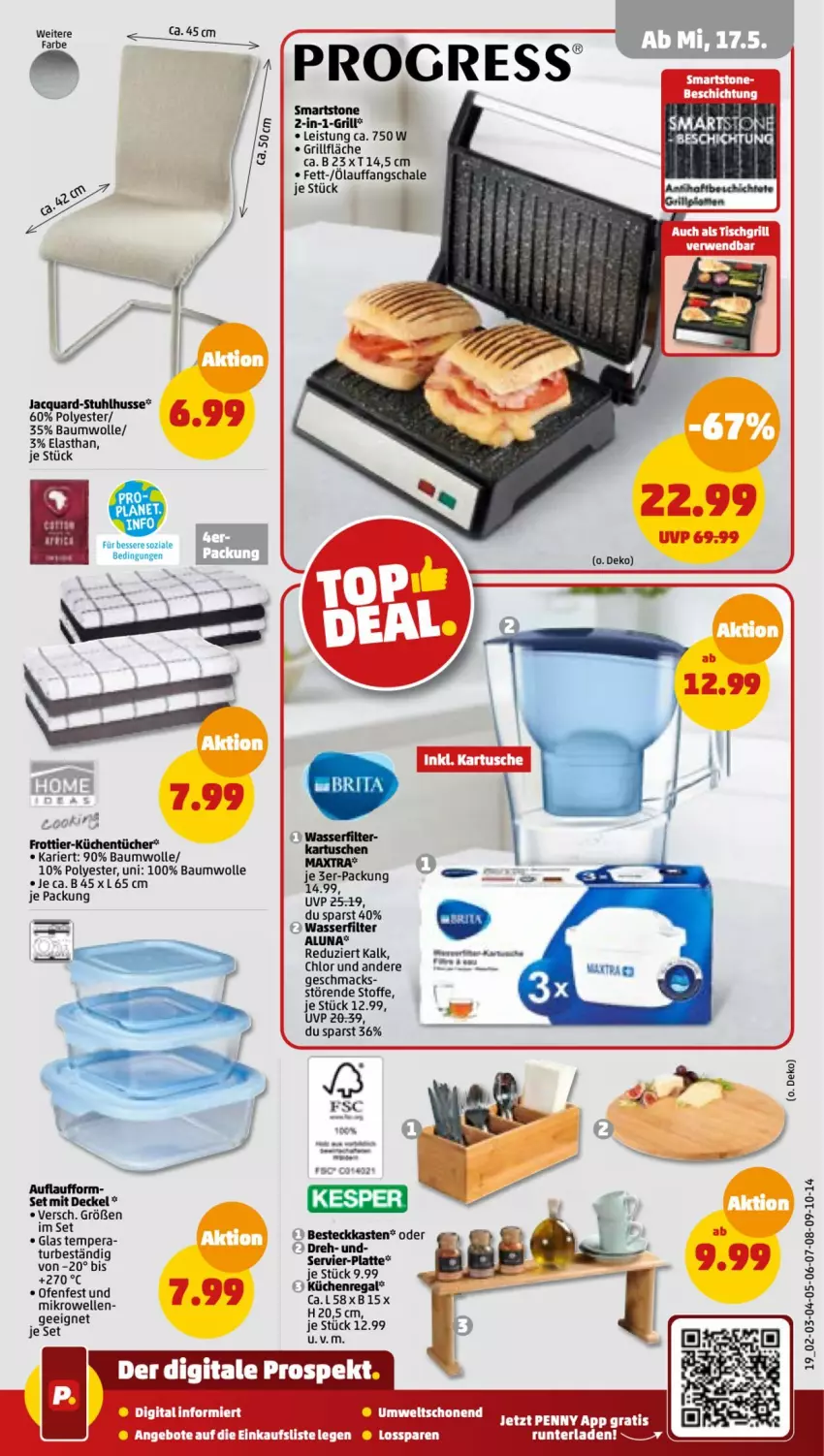 Aktueller Prospekt Penny - Prospekte - von 15.05 bis 20.05.2023 - strona 19 - produkty: angebot, angebote, Bau, baumwolle, decke, Deckel, eis, elle, grill, grillfläche, küche, Küchen, küchentücher, latte, mac, Maxtra, mikrowelle, resa, rwe, Schal, Schale, stuhl, Ti, tücher, wasser, wasserfilter, wolle