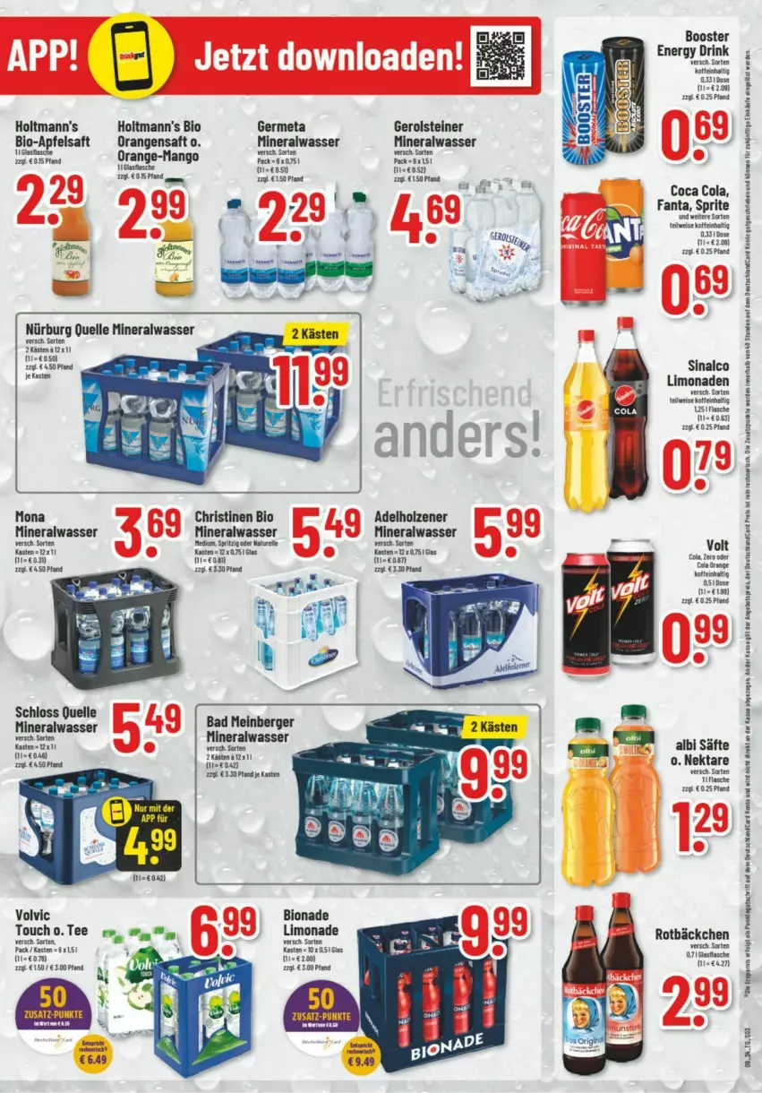 Aktueller Prospekt Trinkgut - Prospekte - von 27.02 bis 02.03.2024 - strona 4 - produkty: adelholzener, Alwa, apfel, apfelsaft, Bad, Berger, bio, Cap, cola, drink, eis, elle, energy drink, fanta, Germ, gerolsteine, gerolsteiner, Holz, limo, limonade, limonaden, mango, mineralwasser, natur, Nektar, orange, orangen, orangensaft, saft, säfte, sinalco, sprite, steiner, tee, Ti, volvic, wasser