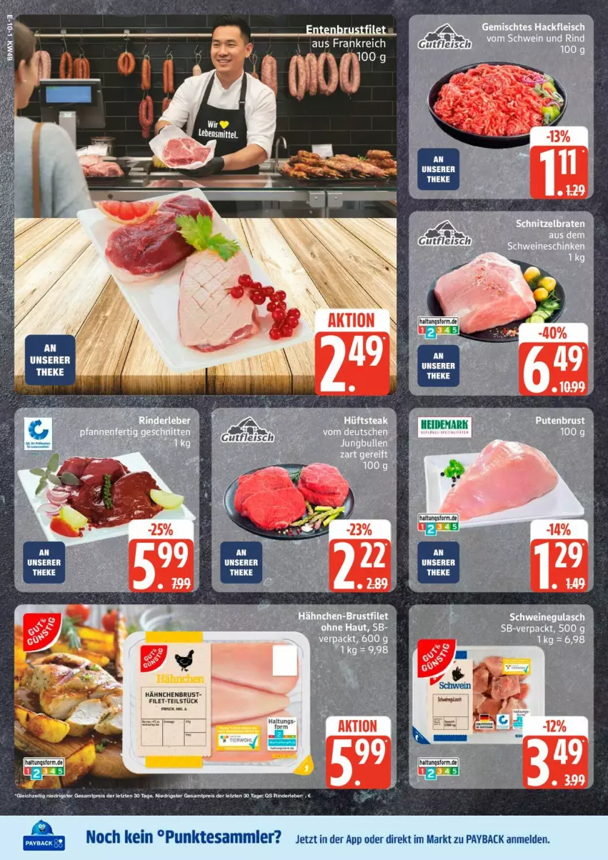 Aktueller Prospekt Edeka - Prospekte - von 01.12 bis 06.12.2025 - strona 10 - produkty: eis, filet, hähnchenbrust, payback, reis, rind, rinder, tesa, Ti, ZTE