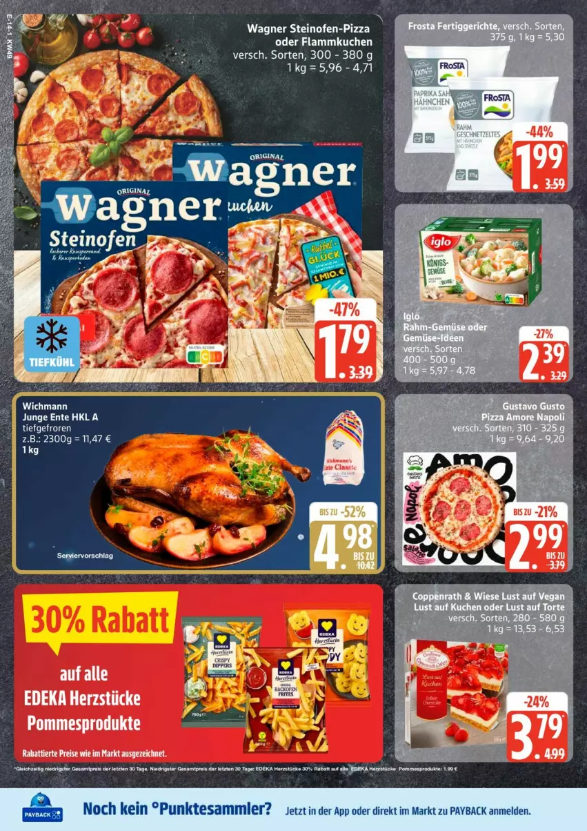 Aktueller Prospekt Edeka - Prospekte - von 01.12 bis 06.12.2025 - strona 14 - produkty: eis, ente, flammkuchen, kuchen, lamm, Ofen, pizza, pommes, reis, steinofen, Ti, wagner