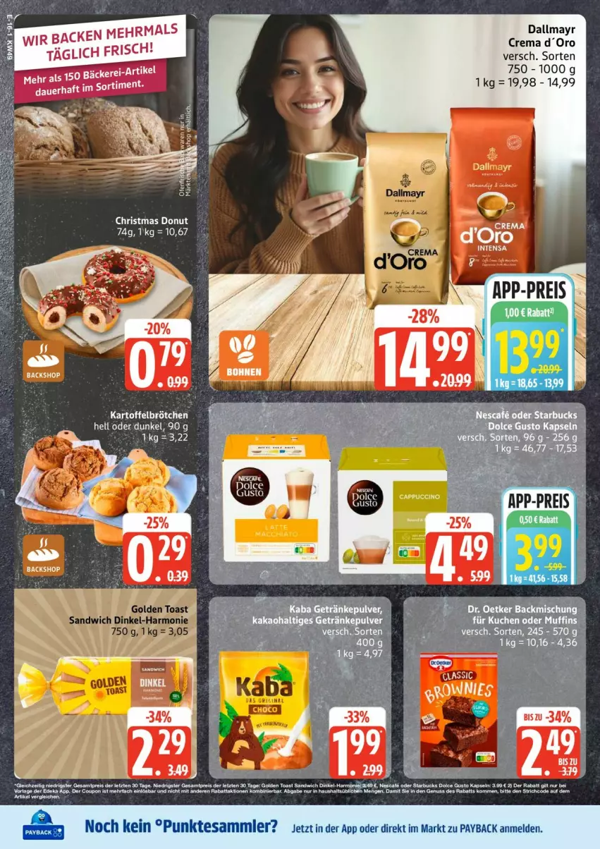 Aktueller Prospekt Edeka - Prospekte - von 01.12 bis 06.12.2025 - strona 16 - produkty: dallmayr, Donut, Ti