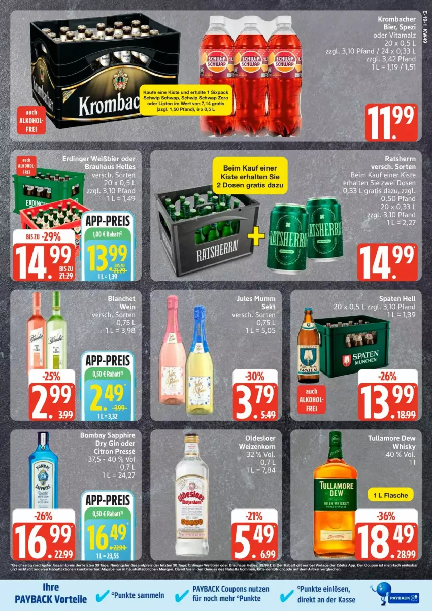 Aktueller Prospekt Edeka - Prospekte - von 01.12 bis 06.12.2025 - strona 19 - produkty: coupon, coupons, flasche, lipton, nuss, payback, sac, Schwip Schwap, Ti