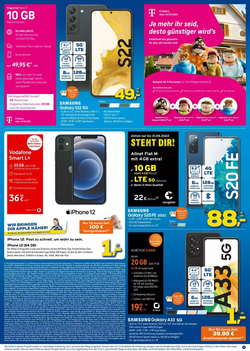 Aktueller Prospekt Euronics - Prospekte - von 27.07 bis 03.08.2022 - strona 5 - produkty: Apple, buch, decke, eis, iphone, IPhone 12, mac, ring, Samsung, tee, Ti, Tiere, tuner, vodafone