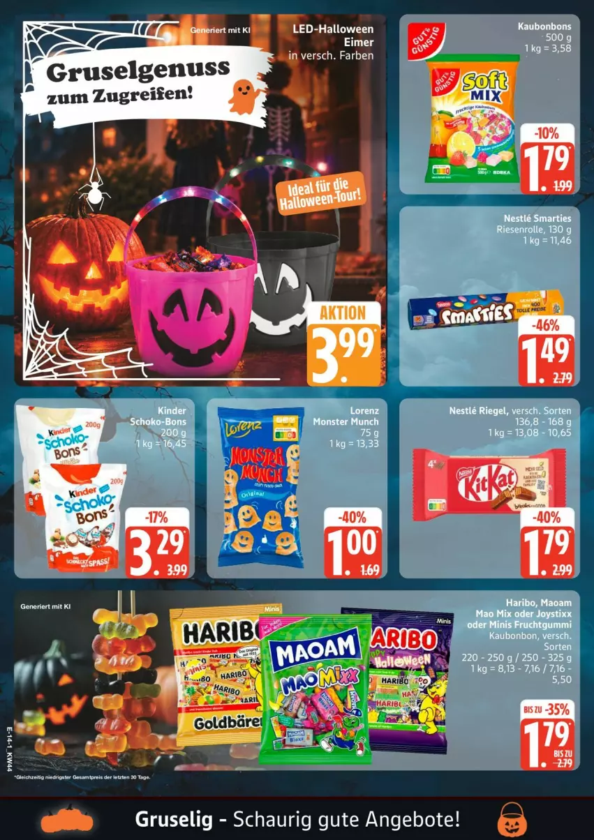 Aktueller Prospekt Edeka - Prospekte - von 26.10 bis 31.10.2026 - strona 20 - produkty: angebot, angebote, dell, eimer, frucht, fruchtgummi, haribo, LG, lorenz, maoam, nuss, reifen, smarties, Ti