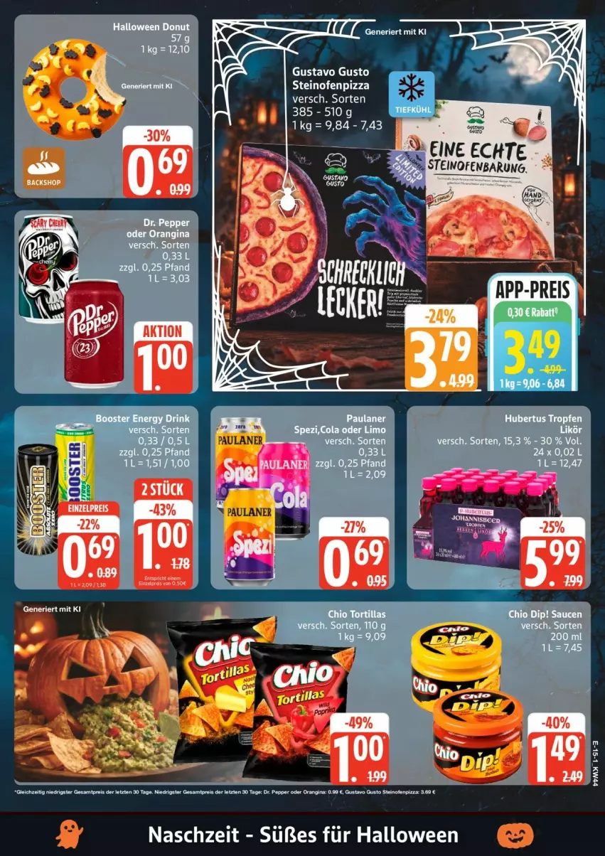 Aktueller Prospekt Edeka - Prospekte - von 26.10 bis 31.10.2026 - strona 21 - produkty: cola, dip, Donut, drink, energy drink, gin, likör, limo, Ofen, orangina, Paula, paulaner, sauce, saucen, Spezi, steinofen, Ti, tortilla, tortillas