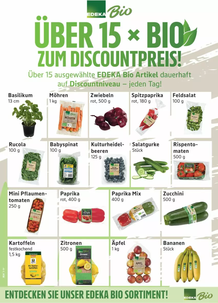 Aktueller Prospekt Edeka - Prospekte - von 26.10 bis 31.10.2026 - strona 6 - produkty: auer, Babyspinat, banane, bananen, basilikum, beere, beeren, bio, cola, decke, deka, discount, edeka bio, eis, feldsalat, gurke, kartoffel, kartoffeln, möhren, nivea, paprika, paprika mix, pflaume, pflaumen, reis, rucola, salat, Salatgurke, spinat, Spitzpaprika, Ti, tomate, tomaten, zitrone, zitronen, zucchini, zwiebel, zwiebeln