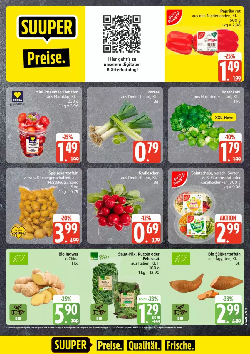 Aktueller Prospekt Edeka - Prospekte - von 26.10 bis 31.10.2026 - strona 7 - produkty: bio, cola, eis, feldsalat, Garten, ingwer, kartoffel, kartoffeln, paprika, paprika rot, reis, rucola, salat, Süßkartoffeln, Ti, ZTE