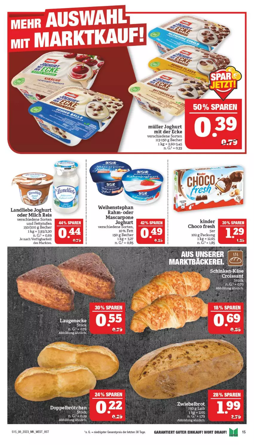 Aktueller Prospekt Marktkauf - Prospekt - von 19.02 bis 25.02.2023 - strona 15 - produkty: Becher, brot, brötchen, Croissant, eier, eis, joghur, joghurt, joghurt mit der ecke, Käse, landliebe, landliebe joghurt, milch, Müller, rahmjoghurt, reis, schinken, tee, Ti, ZTE, zwiebel