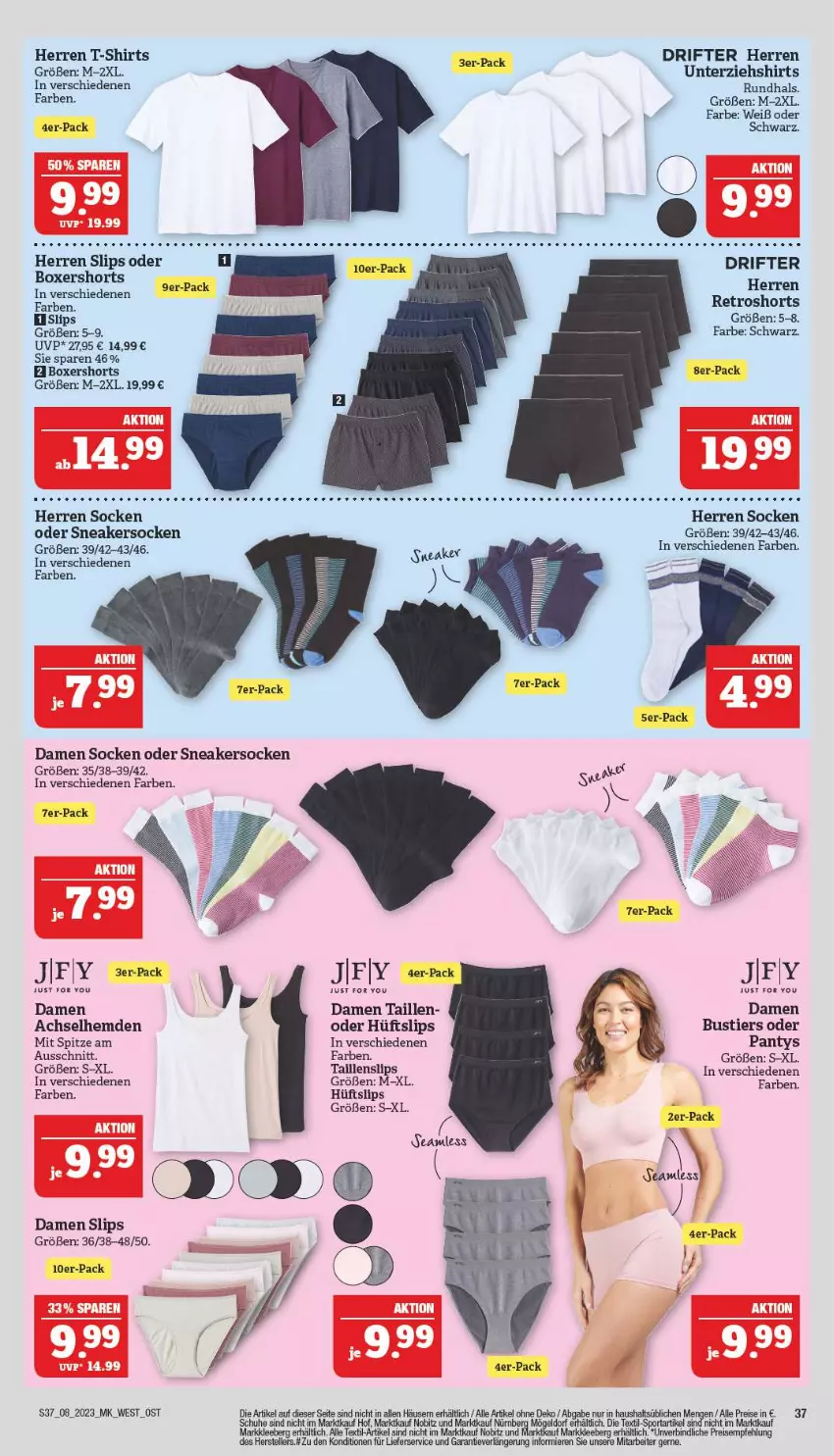 Aktueller Prospekt Marktkauf - Prospekt - von 19.02 bis 25.02.2023 - strona 37 - produkty: achselhemd, deo, eis, elle, hemd, hemden, panty, reis, retroshorts, shirt, shirts, shorts, slip, slips, sneaker, sneakersocken, socken, Sport, Stier, T-Shirt, Taillenslip, teller, Ti, Yo