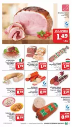 Gazetka promocyjna Marktkauf - Prospekt - Gazetka - ważna od 25.02 do 25.02.2023 - strona 13 - produkty: braun, chili, eis, erde, gewürz, hähnchenbrust, Hausmacher, jagdwurst, Krustenschinken, landschinken, leberwurst, leine, mac, Mett, mettwurst, Papaya, peperoni, Peroni, reis, rind, ring, saft, salami, salat, schinken, tafelspitz, tee, Ti, tuner, Ungarische Salami, wiltmann, wurst, ZTE