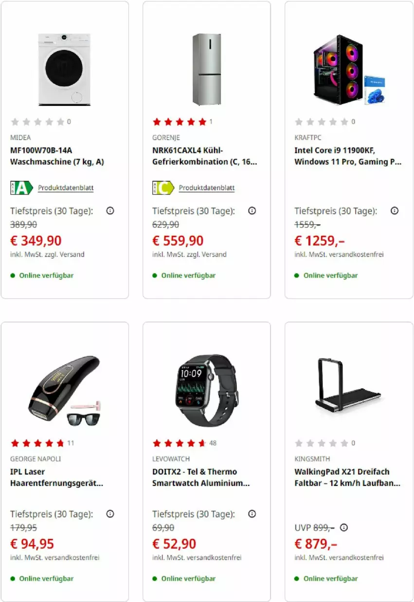 Aktueller Prospekt Media Markt - Prospekte - von 01.10 bis 31.10.2023 - strona 2 - produkty: eis, gefrierkombination, gorenje, Haarentfernung, Intel, kraft, ndk, reis, smartwatch, Ti, versandkostenfrei, waschmaschine