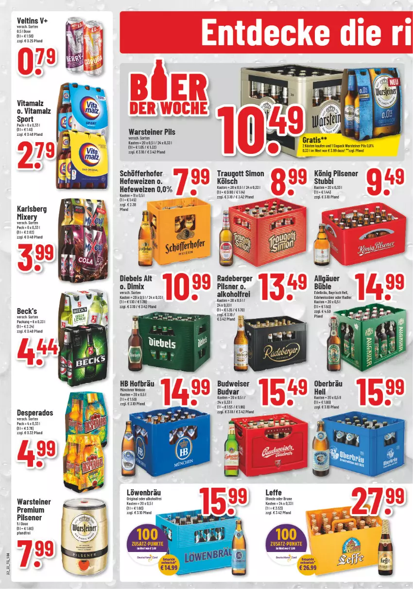 Aktueller Prospekt Trinkgut - von 08.08 bis 13.08.2022 - strona 4 - produkty: alkohol, beck's, Berger, bier, budweiser, desperados, diebels, Edelweiss, eis, gin, Hefe, hefeweizen, karlsberg, könig pilsener, LG, malz, Mixer, mixery, oder radler, pils, pilsener, pilsner, radeberger, radler, schöfferhofer, sim, Sport, steiner, Ti, veltins, vita, vitamalz, warsteiner, weissbier