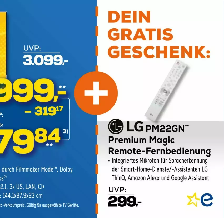 Aktueller Prospekt Euronics - Prospekte - von 29.03 bis 05.04.2023 - strona 66 - produkty: alexa, amazon alexa, ente, fernbedienung, LG, Ti