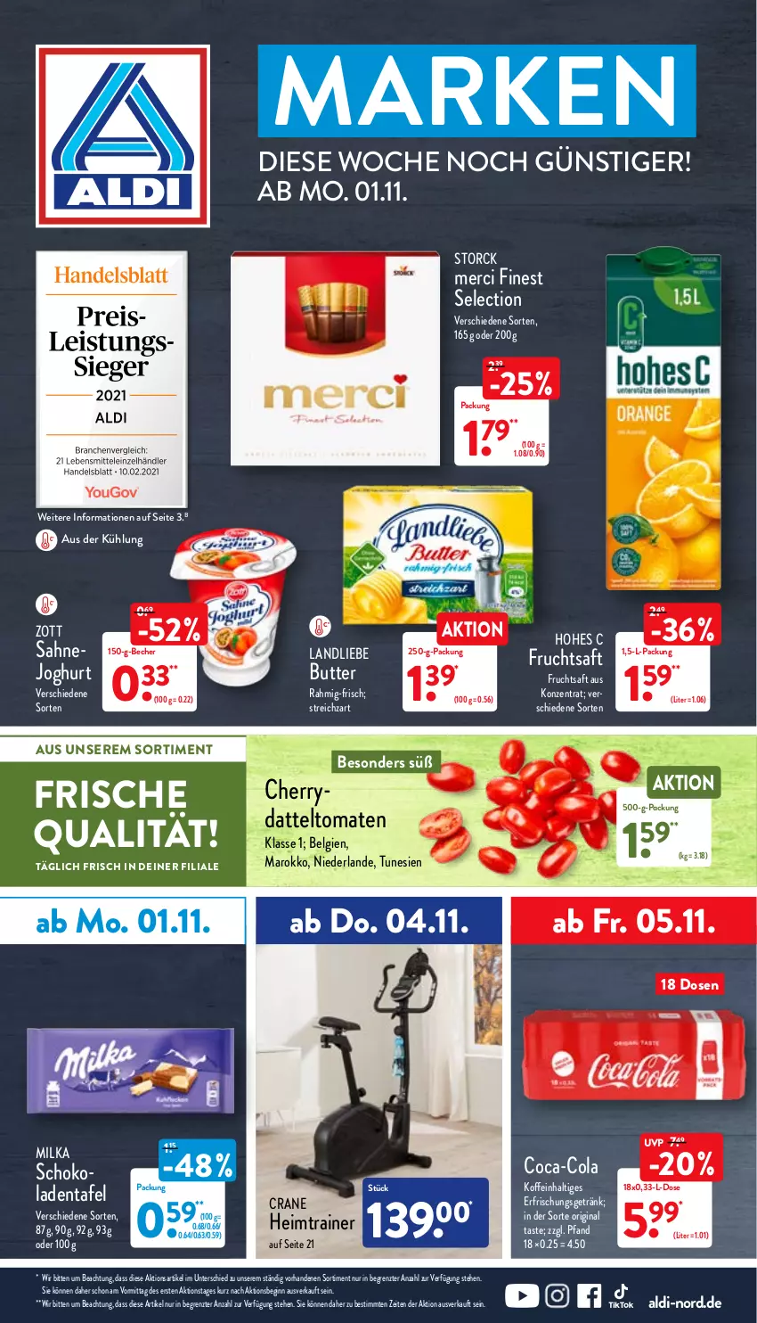 Aktueller Prospekt Aldi Nord - Aldi-Vorschau - von 01.11 bis 06.11.2021 - strona 1