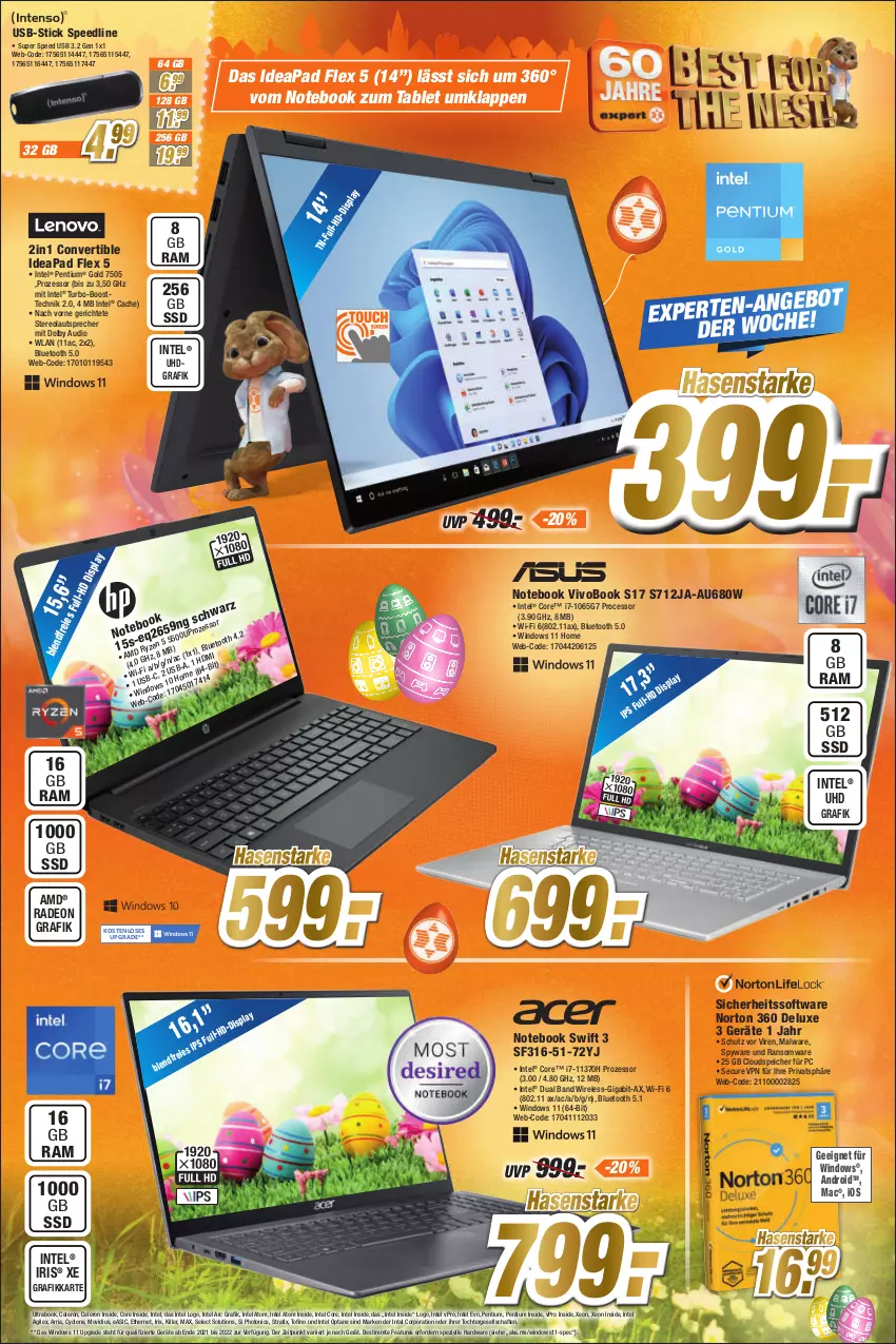 Aktueller Prospekt Expert Bonn - Prospekte - von 09.04 bis 15.04.2022 - strona 2 - produkty: Alwa, angebot, celeron, deo, elle, hardware, HDMI, Intel, lautsprecher, mac, notebook, Pentium, radeon, rel, Ria, ryzen, Software, spee, Speedline, Spezi, ssd, tablet, Ti, tonic, uhd, usb, VivoBook