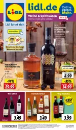 Gazetka promocyjna Lidl - Beste Weine für jeden Anlass - Gazetka - ważna od 31.10 do 31.10.2022 - strona 1 - produkty: angebot, angebote, berliner, bio, discount, flasche, lebensmittel, magazin, ndk, neuheit, primitivo, Ria, rum, spirituosen, Ti, wein, weine, Wild