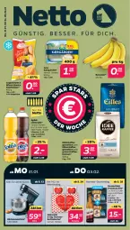 Gazetka promocyjna Netto - Angebote ab Montag - Gazetka - ważna od 05.02 do 05.02.2022 - strona 1 - produkty: arla, banane, bananen, bett, bettwäsche, bohne, bohnen, coppenrath, flasche, Goldstücke, hasseröder, Kærgården, kaffee, kaffeebohnen, küche, Küchen, küchenmaschine, LG, limo, limonade, pils, premium pils, Ti